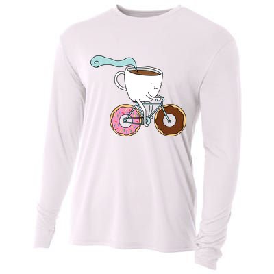 Donuts Coffee Bicycle  Cooling Performance Long Sleeve Crew