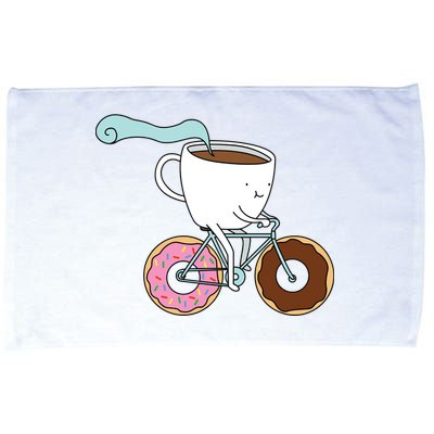 Donuts Coffee Bicycle  Microfiber Hand Towel