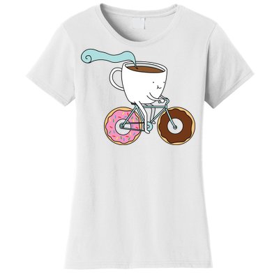 Donuts Coffee Bicycle  Women's T-Shirt