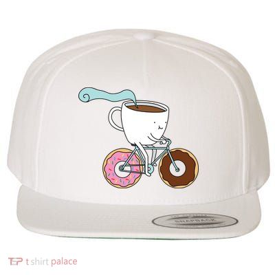 Donuts Coffee Bicycle  Wool Snapback Cap
