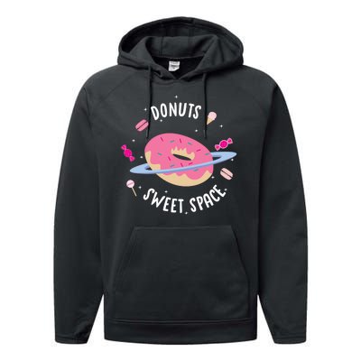 Donuts Sweet Space  Performance Fleece Hoodie