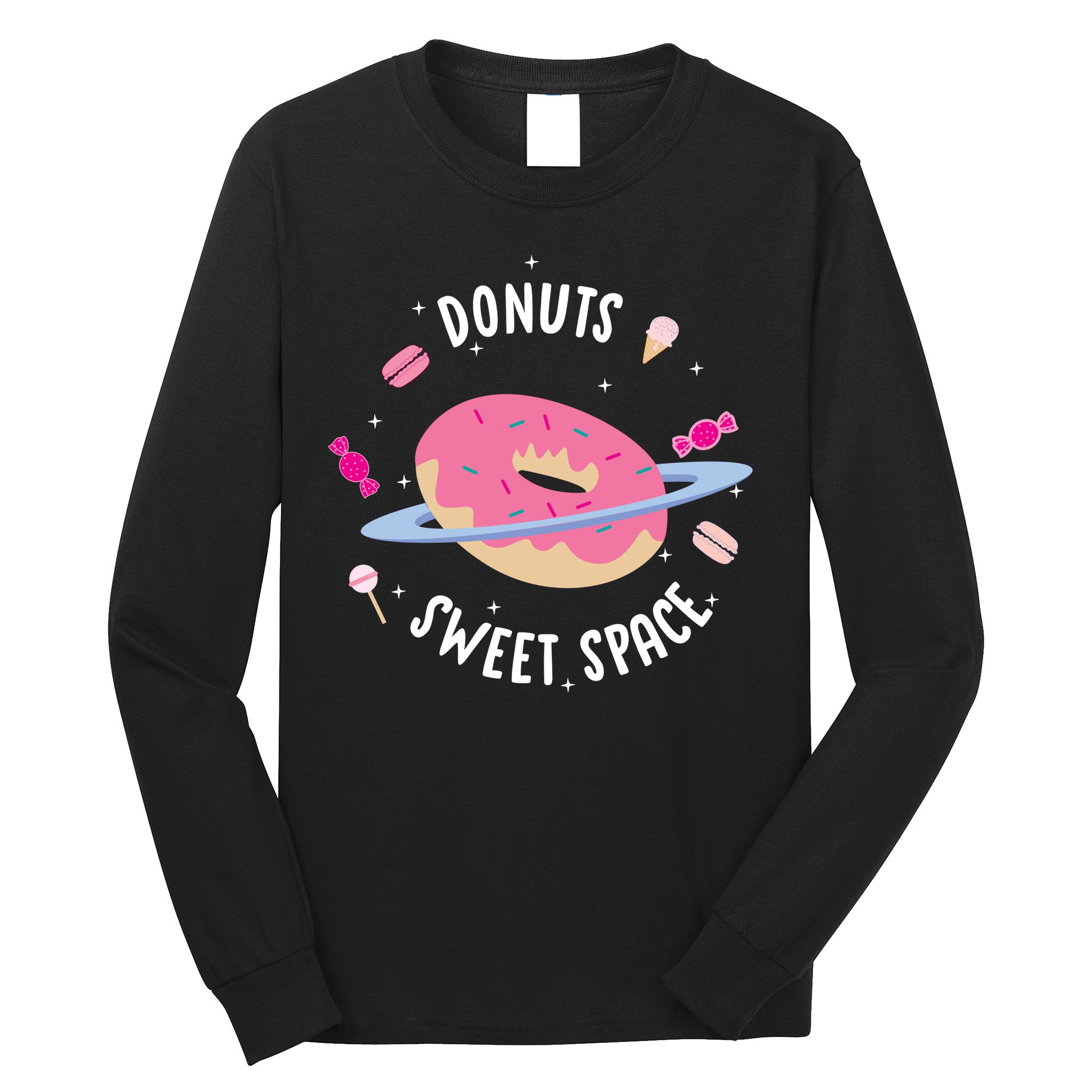 Donuts Sweet Space  Long Sleeve Shirt