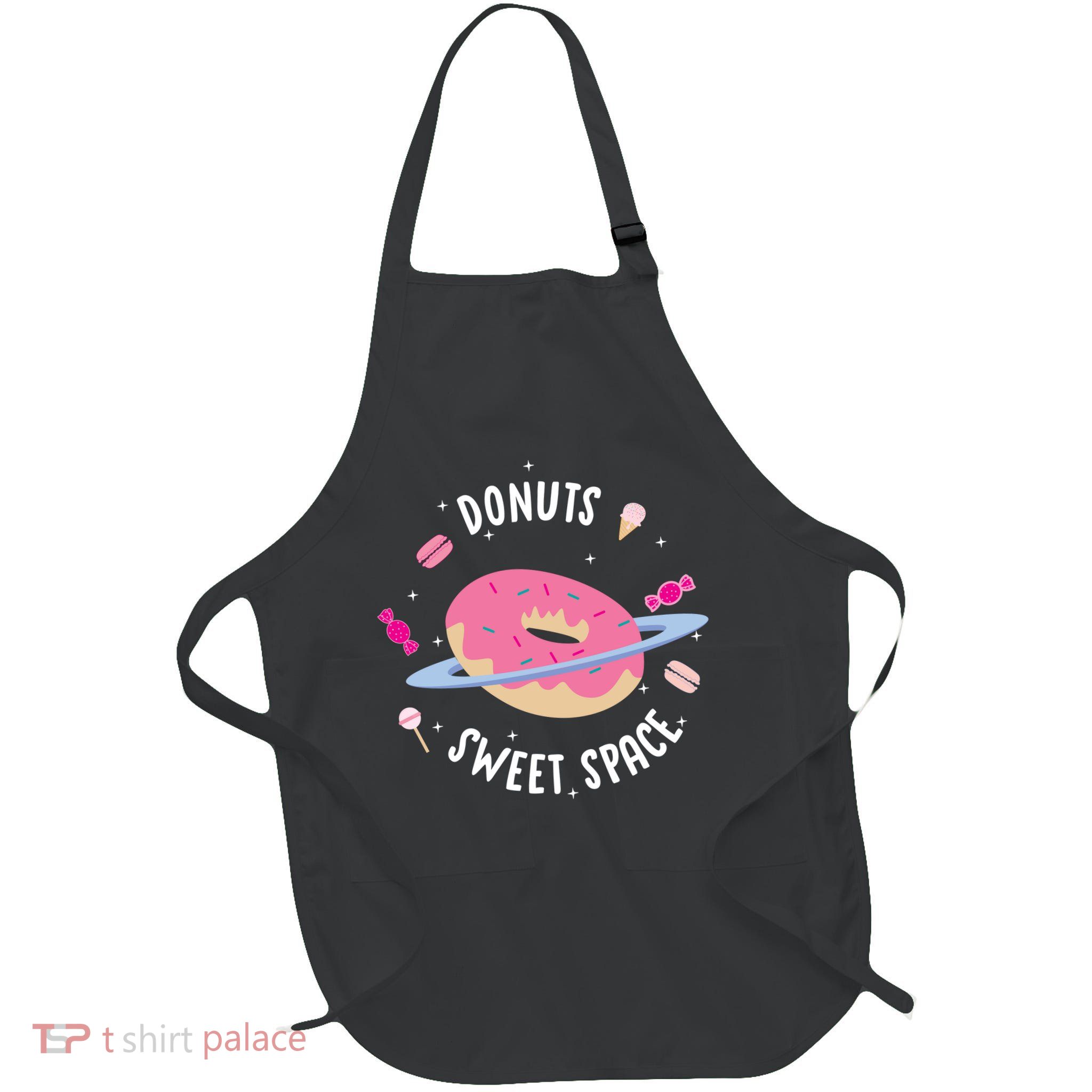 Donuts Sweet Space  Full-Length Apron With Pockets