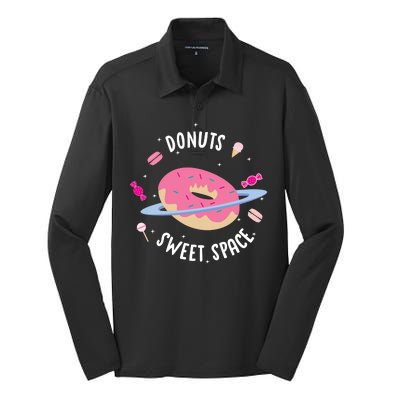 Donuts Sweet Space  Silk Touch Performance Long Sleeve Polo