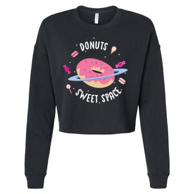 Donuts Sweet Space  Cropped Pullover Crew