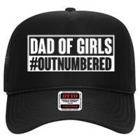 Dad Of Outnumbered Hashtag Funny Dads Dad Memes High Crown Mesh Back Trucker Hat