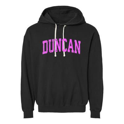 Duncan Oklahoma Ok Vintage Athletic Sports Design Garment-Dyed Fleece Hoodie