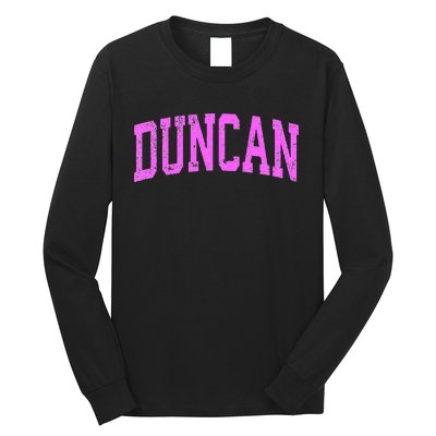 Duncan Oklahoma Ok Vintage Athletic Sports Design Long Sleeve Shirt