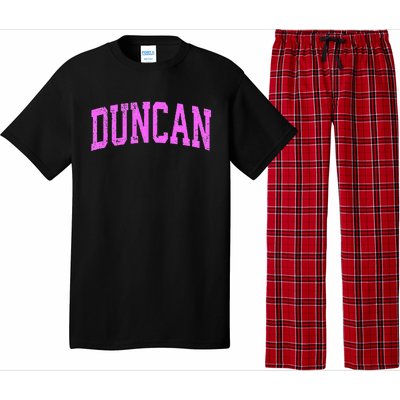 Duncan Oklahoma Ok Vintage Athletic Sports Design Pajama Set