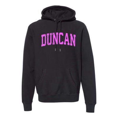 Duncan Oklahoma Ok Vintage Athletic Sports Design Premium Hoodie