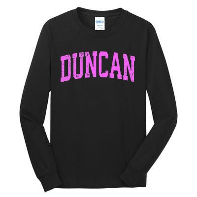 Duncan Oklahoma Ok Vintage Athletic Sports Design Tall Long Sleeve T-Shirt