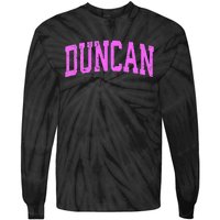 Duncan Oklahoma Ok Vintage Athletic Sports Design Tie-Dye Long Sleeve Shirt