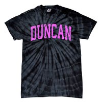 Duncan Oklahoma Ok Vintage Athletic Sports Design Tie-Dye T-Shirt