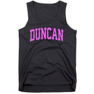 Duncan Oklahoma Ok Vintage Athletic Sports Design Tank Top