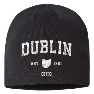 Dublin Ohio Oh Vintage Athletic Sports Sustainable Beanie