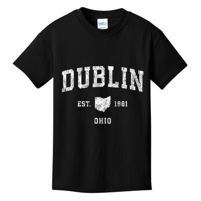 Dublin Ohio Oh Vintage Athletic Sports Kids T-Shirt