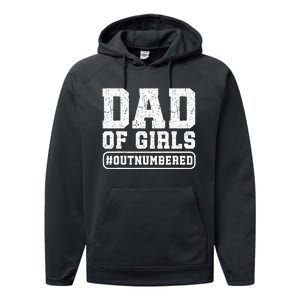 Dad of Outnumbered Funny Father's Day Performance Fleece Hoodie