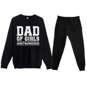 Dad of Outnumbered Funny Father's Day Premium Crewneck Sweatsuit Set