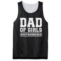 Dad of Outnumbered Funny Father's Day Mesh Reversible Basketball Jersey Tank