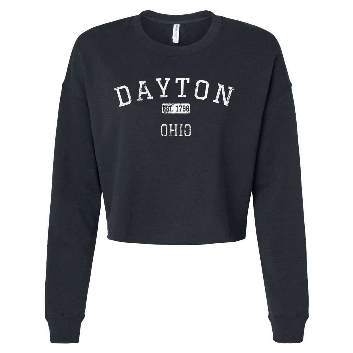 Dayton Ohio Oh Vintage Cropped Pullover Crew