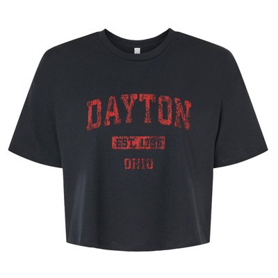 Dayton Ohio Oh Vintage Athletic Sports Bella+Canvas Jersey Crop Tee