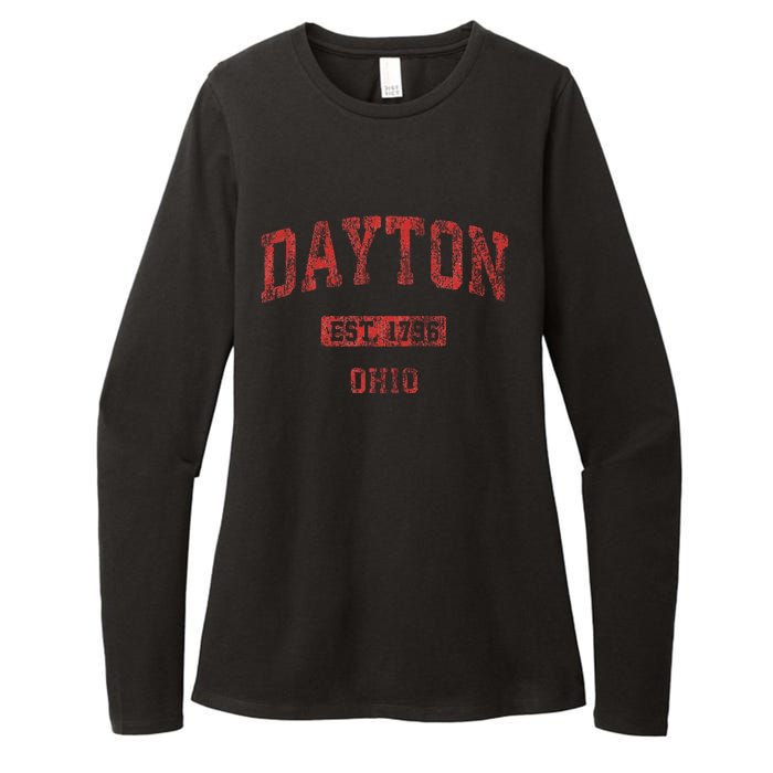 Dayton Ohio Oh Vintage Athletic Sports Womens CVC Long Sleeve Shirt