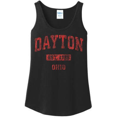 Dayton Ohio Oh Vintage Athletic Sports Ladies Essential Tank