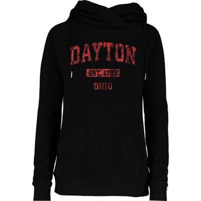 Dayton Ohio Oh Vintage Athletic Sports Womens Funnel Neck Pullover Hood