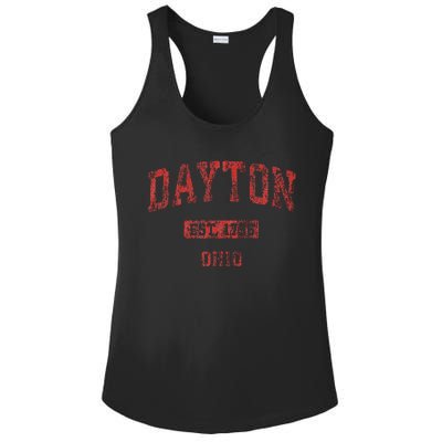 Dayton Ohio Oh Vintage Athletic Sports Ladies PosiCharge Competitor Racerback Tank