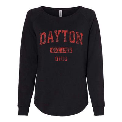 Dayton Ohio Oh Vintage Athletic Sports Womens California Wash Sweatshirt