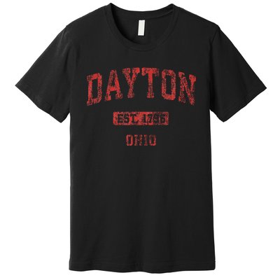 Dayton Ohio Oh Vintage Athletic Sports Premium T-Shirt