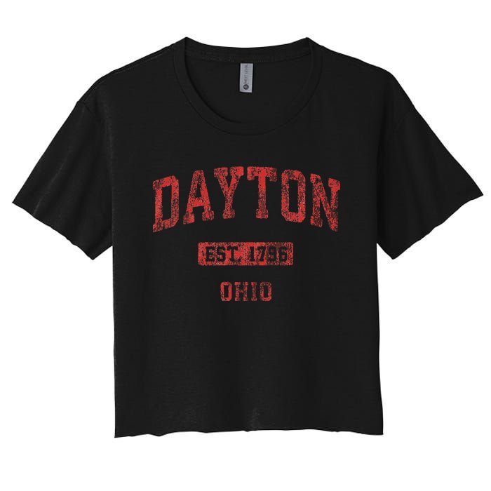 Dayton Ohio Oh Vintage Athletic Sports Women's Crop Top Tee