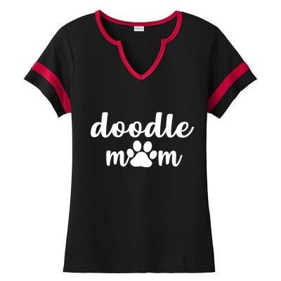 Doodle Mom Dog Mother Ladies Halftime Notch Neck Tee