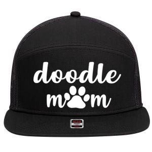 Doodle Mom Dog Mother 7 Panel Mesh Trucker Snapback Hat