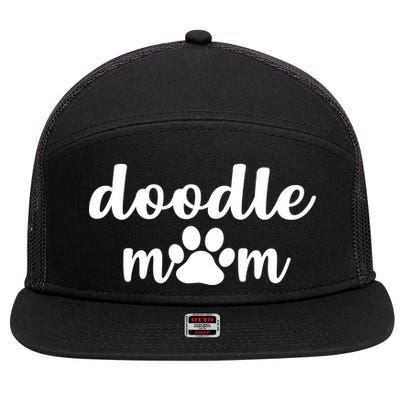 Doodle Mom Dog Mother 7 Panel Mesh Trucker Snapback Hat