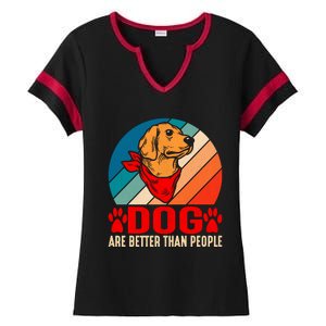 Dogs Over People Fun Ladies Halftime Notch Neck Tee