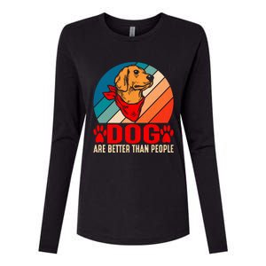 Dogs Over People Fun Womens Cotton Relaxed Long Sleeve T-Shirt