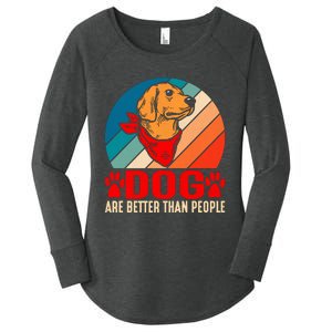 Dogs Over People Fun Women's Perfect Tri Tunic Long Sleeve Shirt