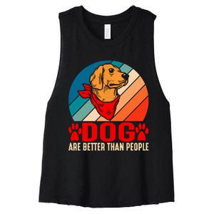 Dogs Over People Fun Women's Racerback Cropped Tank