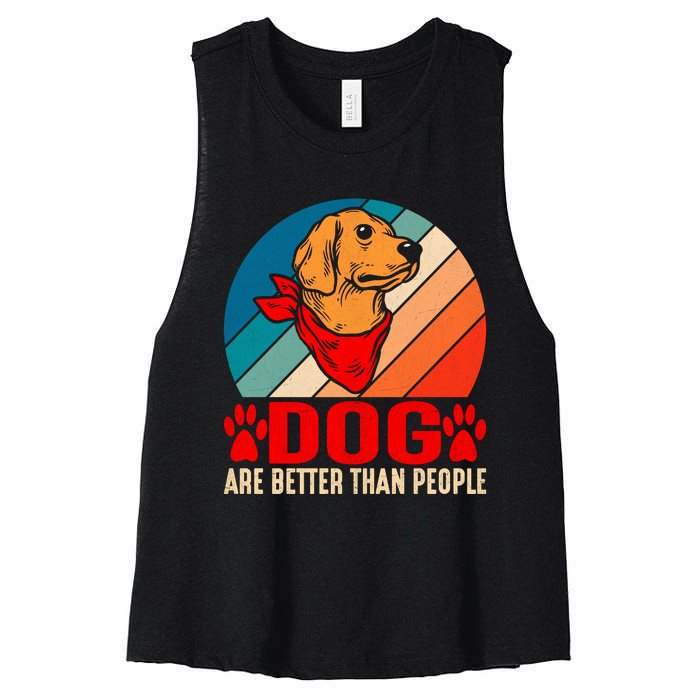 Dogs Over People Fun Women's Racerback Cropped Tank