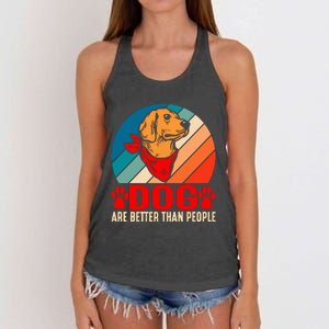 Dogs Over People Fun Women's Knotted Racerback Tank