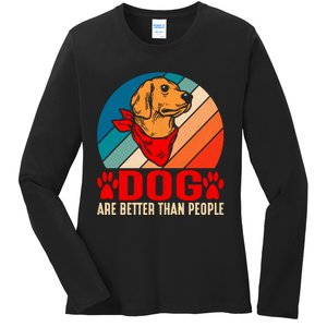 Dogs Over People Fun Ladies Long Sleeve Shirt