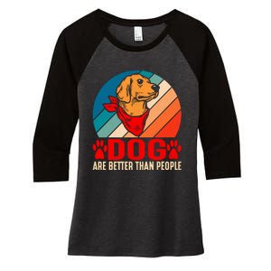 Dogs Over People Fun Women's Tri-Blend 3/4-Sleeve Raglan Shirt