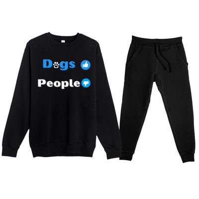 Dogs Over People Funny Pet Premium Crewneck Sweatsuit Set