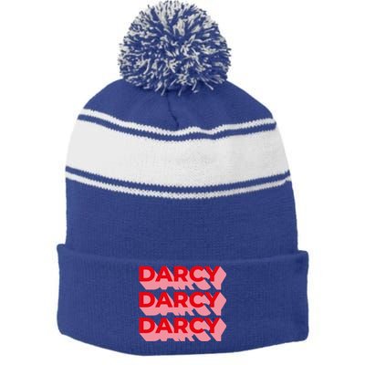 Darcy Obstinate Price And Prejudice Jane Austen Gift Stripe Pom Pom Beanie