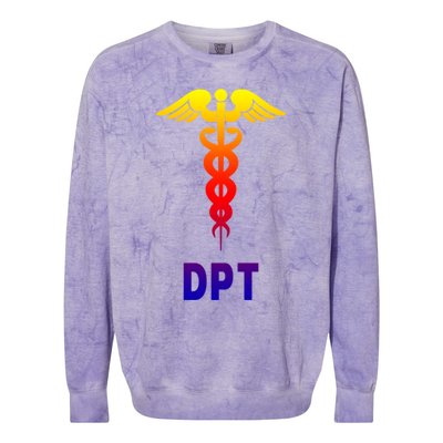 Doctor Of Physical Therapy Dpt Caduceus Symbol Gift Colorblast Crewneck Sweatshirt