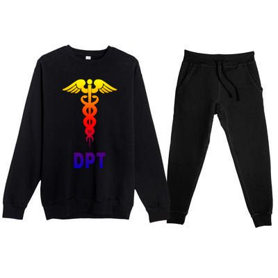 Doctor Of Physical Therapy Dpt Caduceus Symbol Gift Premium Crewneck Sweatsuit Set