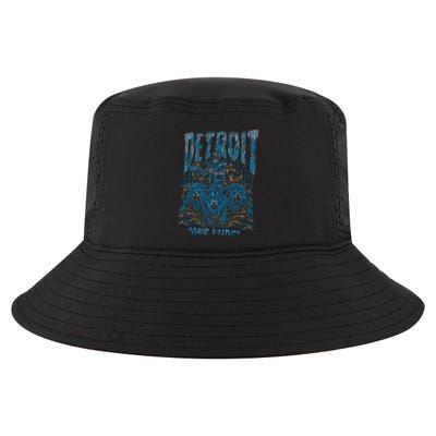 Detroit One Pride Skeleton Design Football Vintage Bootleg Cool Comfort Performance Bucket Hat
