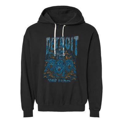 Detroit One Pride Skeleton Design Football Vintage Bootleg Garment-Dyed Fleece Hoodie
