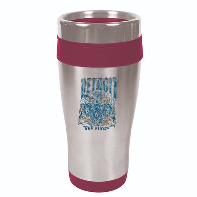Detroit One Pride Skeleton Design Football Vintage Bootleg 16oz Travel Tumbler